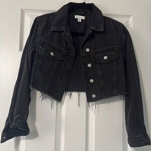 Black Denim Cropped Jacket